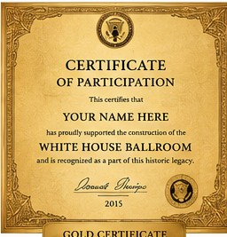 Gold certificate of participation